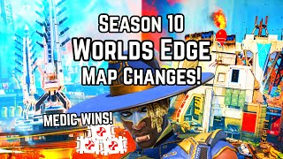 *NEW* ALL WORLDS EDGE MAP CHANGES IN SEASON 10 + MEDIC WINS! Apex Legends