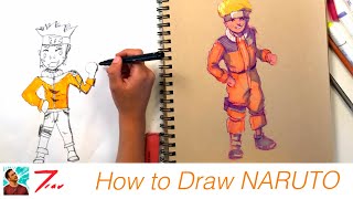 How To Draw NARUTO (real time )