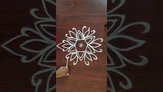 Easy rangoli design | small | pooja muggu | Kollam #shorts