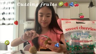 First time cutting fruits 🥝🍓🫐🍒