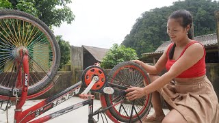 Female mechanic: Restoration - Genius girl maintenance, Repair bicycles to help children