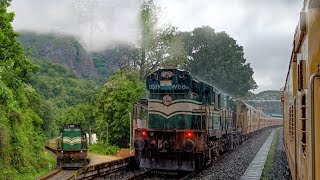 Relaxing Train Sounds:Kollam To Punalur Train Journey:Ride Behind A Alco:Indian Railway