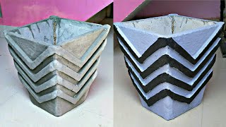 Beautifull cement flower pot at home | designer pots | ghar per gamla bnaye | cement craft idea| diy