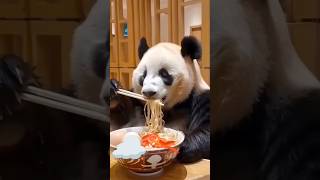 Bear🐻 eating#funny #eating noodles🍜 🤩😍🙊👁