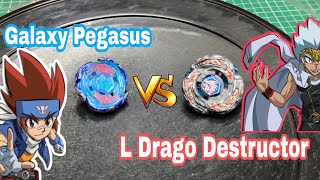 Galaxy Pegasus vs L Drago Destructor Beyblade battle Metal Series Beyblade