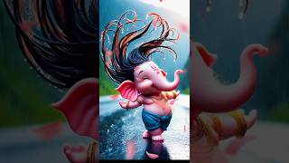 jay ganpati bappa moriya|| बप्पा with long hair and beutiful face #ganeshchaturthi #cute #ganesha