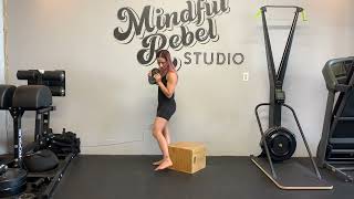 Box Squat + Plate Reach