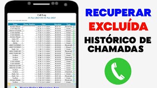 Como recuperar o histórico de chamadas excluídas || Recuperar histórico de registros de chamadas