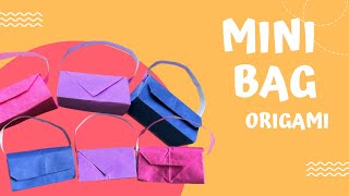 HOW  TO MAKE ORIGAMI PAPER HANDBAG | DIY CUTE LITTLE ORIGAMI HANDBAG 👜