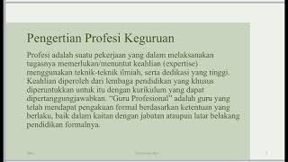 Konsep Dasar Profesi Keguruan