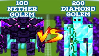 200 Diamond Golem Vs 100 Nether Golem | Minecraft Mobs Battle