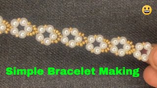 How To Make A Simple Bracelet At Home 1! #diy #bracelet #jewellery