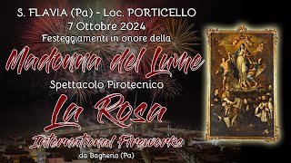 SANTA FLAVIA (Pa) Loc. PORTICELLO - MARIA Ss. del LUME 2024 - LA ROSA Int. FIREWORKS (Night Show)