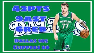 Dallas vs Clippiers Game Highlights (Luka Doncic 42pts 9ast 6reb)