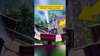 Hidden fire water cannons protect village #inventions #knowledge #shortvideo #shorts