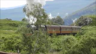 Jacobite steam train about 2 mile past Glenfinnan