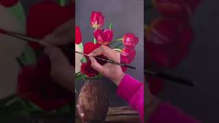 #shorts #shortvideo #acrylicpainting #painting #canvaspainting #tulips #tulippainting #flowers