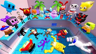 🌀 ALL NEW 3D SANIC CLONES MEMES SPARTAN KICKING | VAPORWAVE POOL in Garry's Mod!