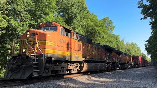 BNSF 4043 H2 C44-9W Leads an Intermodal on the Thayer Sub in Black Rock, AR