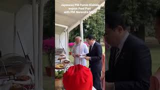 Japan PM eating golgappa with PM Narendra Modi #modi #japanpm #shorts