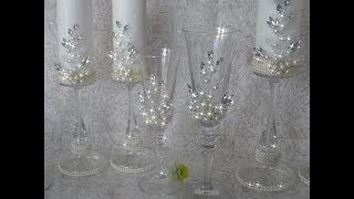 Wedding candle & glasses decoration/հարսանեկան մոմերի և բաժակների ձևավորում/свадебные свечи и бокалы