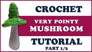 How to Crochet red cap mushroom with a pointy cap 🍄 Crochet step by step tutorial with FREE pattern