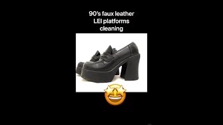 Cleaning vintage 90’s faux leather platform shoes