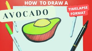 How to Draw a Avocado to draw and colour along with.