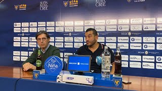 Declaraciones de Adrián Hernández junto a Pedro Martínez tras el UCAM Murcia CF - Yeclano Dptvo