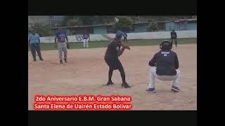 JUEGO AMISTOSO DE SOFTBOL  PADRES DE LOS NIÑOS DE LA E.B.M.GRAN SABANA...EN SU 2DO ANIVERSARIO