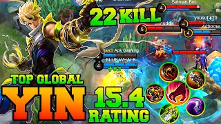 Eternal Guardian New Starlight Skin Yin 22 Kills No Death !! Best Yin Build Gameplay 2023 MLBB