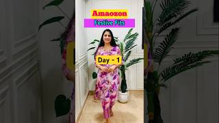 Amazon Festive Wear KurtaSet | Day 1/15 ❤️ 💞 #shorts # #viral #festivewear #ethnicwear #trending