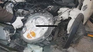 MINI COOPER S N18 ENGINE REASSEMBLY PART 7 : Front panel install and engine run !