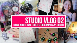 ✨ STUDIO VLOG 02 ✨ game night, sketches & becoming a vlogger