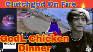 Clutchgod 1 v 2 | GodL Chicken Dinner | Clutchgod On Fire | Bgmi