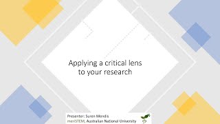 Applying a critical lens to your research