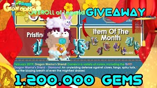 Spend 1.200.000 Gems For Buying Dragon Warrior's Shield | Diamond !? | Giveaway IOTM | Growtopia