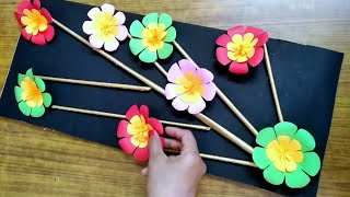 EASY WALL HANGING IDEA//PAPER FLOWER CRAFT//ROOM DECOR IDEA//WALL DECORATION IDEA