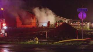 Late night House fire in Amity Oregon cold and rainy flashover rollover