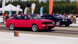 Audi S4 C4 2.2TQ vs Audi 90 B3 Quattro 4.2T 1/4 mile drag race