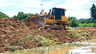 Processing Land fill up Excellent Building Foundation Village Road Construction Dozer Spreading Rock