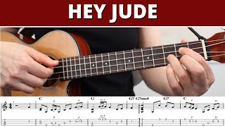 Hey Jude (The Beatles) Fingerstyle Ukulele 🎵 Tutorial + Chords + Tabs