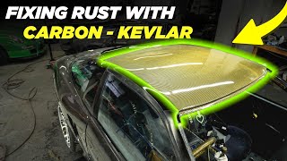 How to Replace Your Rusty S13 Roof With Carbon Kevlar | DIY Roof Install