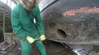 Narrowboat Hull Blacking at Wigan Dry Dock