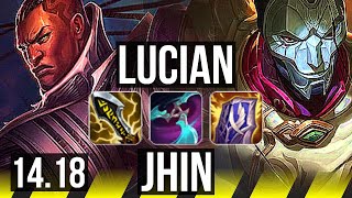 LUCIAN & Lux vs JHIN & Leona (ADC) | 7/0/6, Godlike | NA Master | 14.18