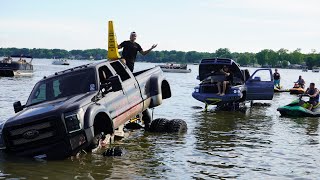 World’s Biggest Duallys Drive In A Lake! *Helicopter Rescue