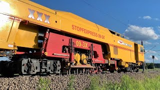 Gleisbauarbeiten an der KBS 980 (Augsburg - Ulm) mit Stopfexpress 09-3X von H.F. Wiebe - Juni 2020