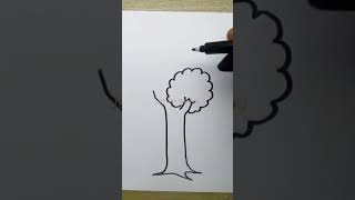 how to draw a tree easily