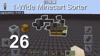 Minecraft Bedrock Tutorials(26) - How to build a 1-Wide Minecart Sorter