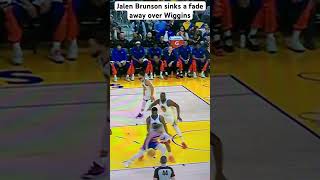 Knicks Vs Warriors: Jalen Brunson fade away over Wiggins #nba #highlights #shorts